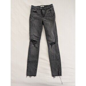Madewell Women's 9" Mid-Rise Skinny Jeans Size 25 Charcoal Gray Distressed